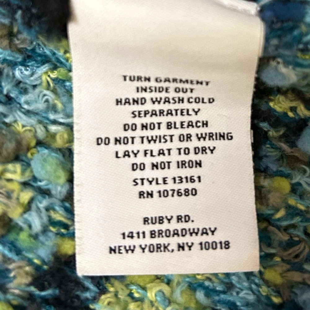 Ruby Rd. Multicolor Textured Knit cardigan/Vest-L - Picture 4 of 10
